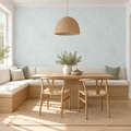 Frost Lattice, peel and stick wallpaper styled on a feature wall