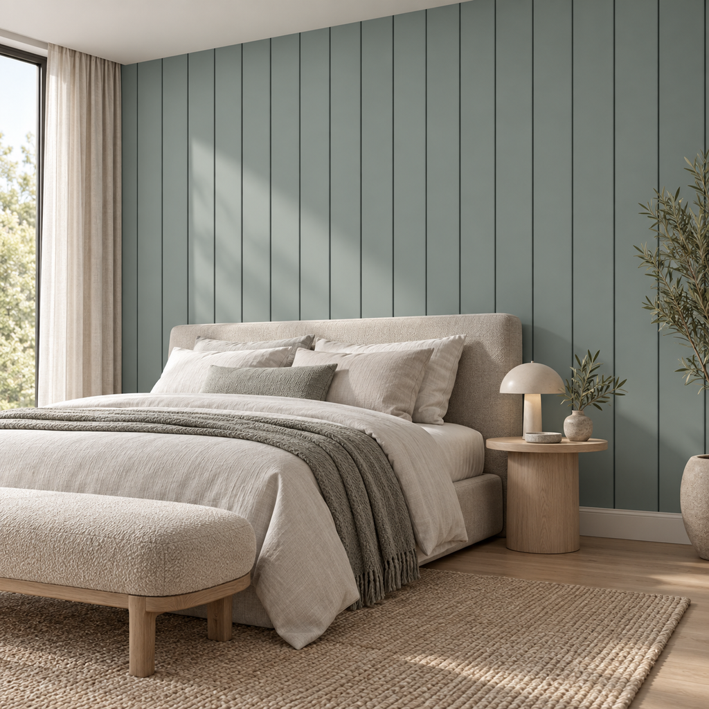 Frost Panels, peel and stick wallpaper styled on a feature wall