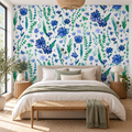 Garden Doodles, peel and stick wallpaper styled on a feature wall