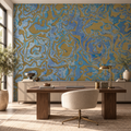 Gilded Rose, peel and stick wallpaper styled on a feature wall