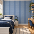 Harbor Lines peel and stick wallpaper styled on a feature wall