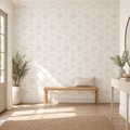 Hexa Path, peel and stick wallpaper styled on a feature wall