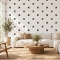 Ink Petals, peel and stick wallpaper styled on a feature wall