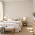 Ivory Quilt, peel and stick wallpaper styled on a feature wall