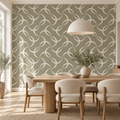 Ivory Rings, peel and stick wallpaper styled on a feature wall
