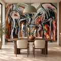 Kakadu mural by Lara Scolari, peel and stick wallpaper styled in a room