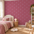 Berry Sprigs peel and stick wallpaper styled on a feature wall