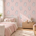 Kitty Dreams peel and stick wallpaper styled on a feature wall