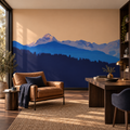 Silent Ranges peel and stick wallpaper mural styled on a feature wall