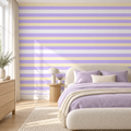 Lavender Sands, peel and stick wallpaper styled on a feature wall