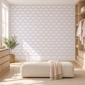 Lavender Waves, peel and stick wallpaper styled on a feature wall