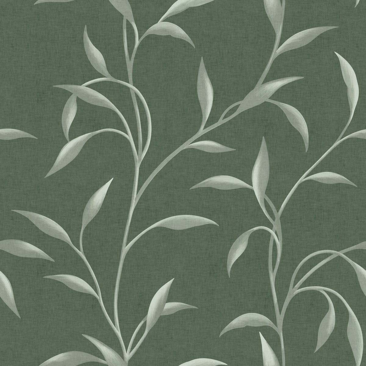 Leafy Vine in Dark Sage Green by Sarah Thorpe, peel and stick wallpaper