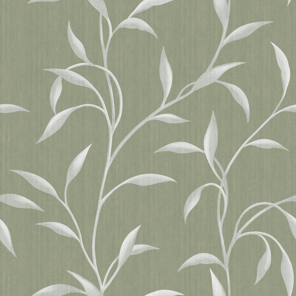 Leafy Vine in Green Beige by Sarah Thorpe, peel and stick wallpaper