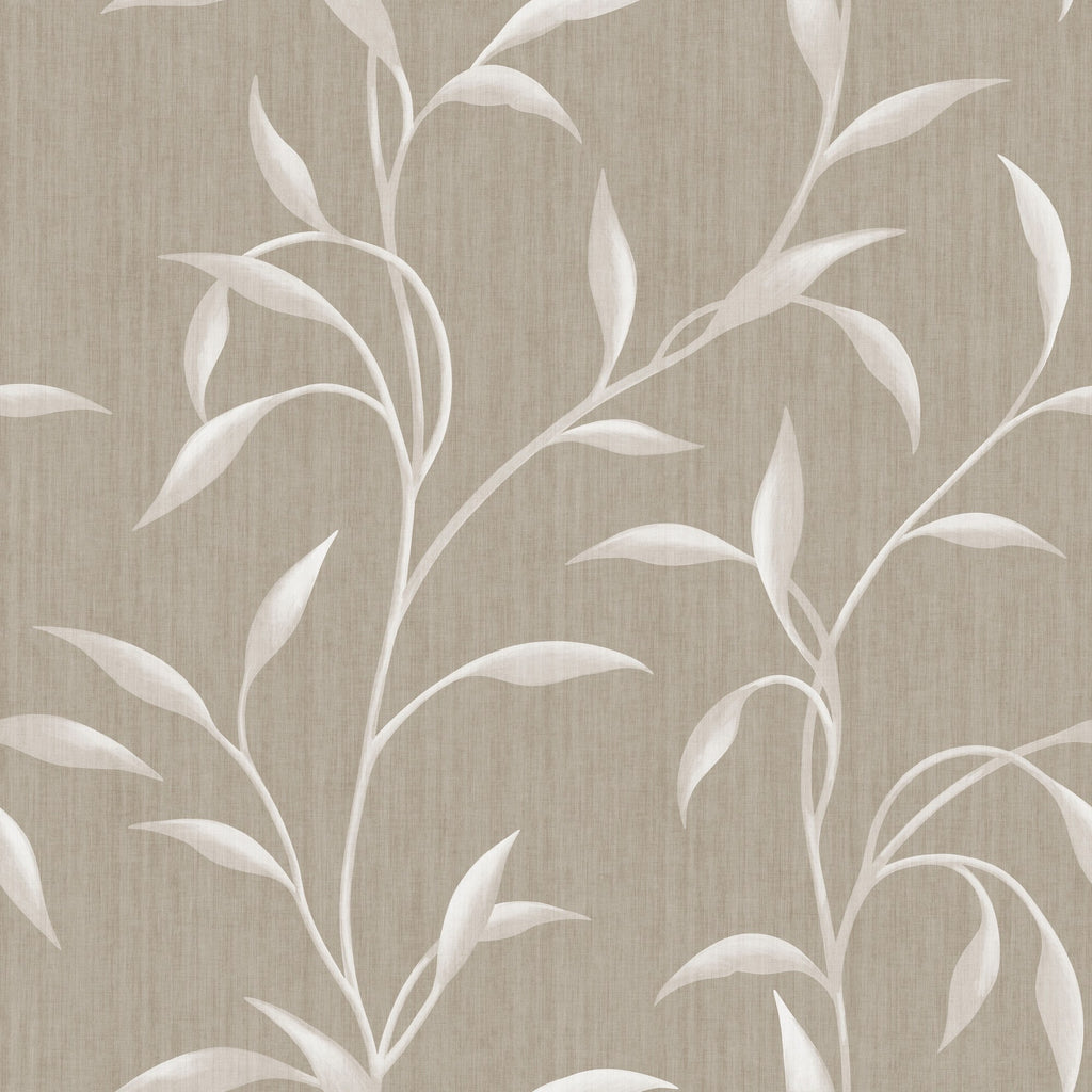 Leafy Vine in Warm Beige by Sarah Thorpe, peel and stick wallpaper