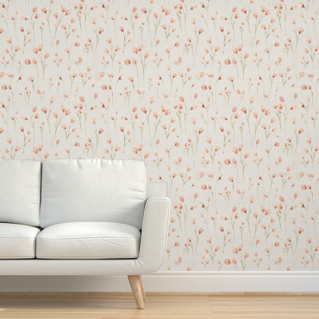 Lila by De-Anne Strange, peel and stick wallpaper styled in a room