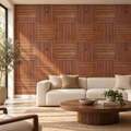 Linear Panels, peel and stick wallpaper styled on a feature wall