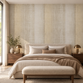 Linen Drift peel and stick wallpaper styled in a bedroom
