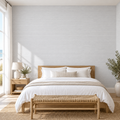 Linen Horizon, peel and stick wallpaper styled on a feature wall