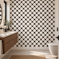 Linked Dots, peel and stick wallpaper styled on a feature wall