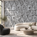 Liquid Blocks, peel and stick wallpaper styled on a feature wall