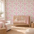 Lotus Harmony peel and stick wallpaper styled on a feature wall