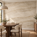 Marble Drift, peel and stick wallpaper styled on a feature wall