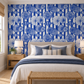 Maritime Stripes, peel and stick wallpaper styled on a feature wall