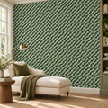 Meadow Ripple, peel and stick wallpaper styled on a feature wall
