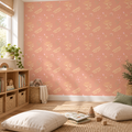 Meadow Whispers peel and stick wallpaper styled on a feature wall