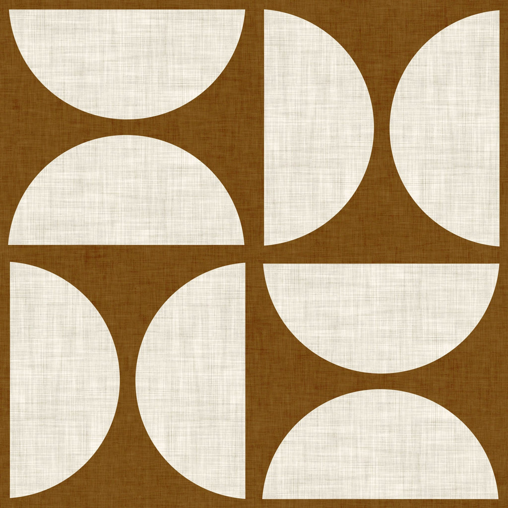 Mid Century Geometric in Burnt Orange by Sarah Thorpe, peel and stick wallpaper, mid-century Geometric by Sarah Thorpe