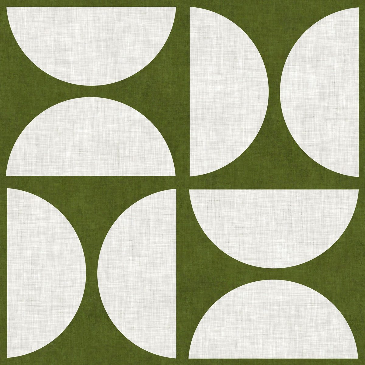Mid Century Geometric in Moss Green by Sarah Thorpe, peel and stick wallpaper, mid-century Geometric by Sarah Thorpe