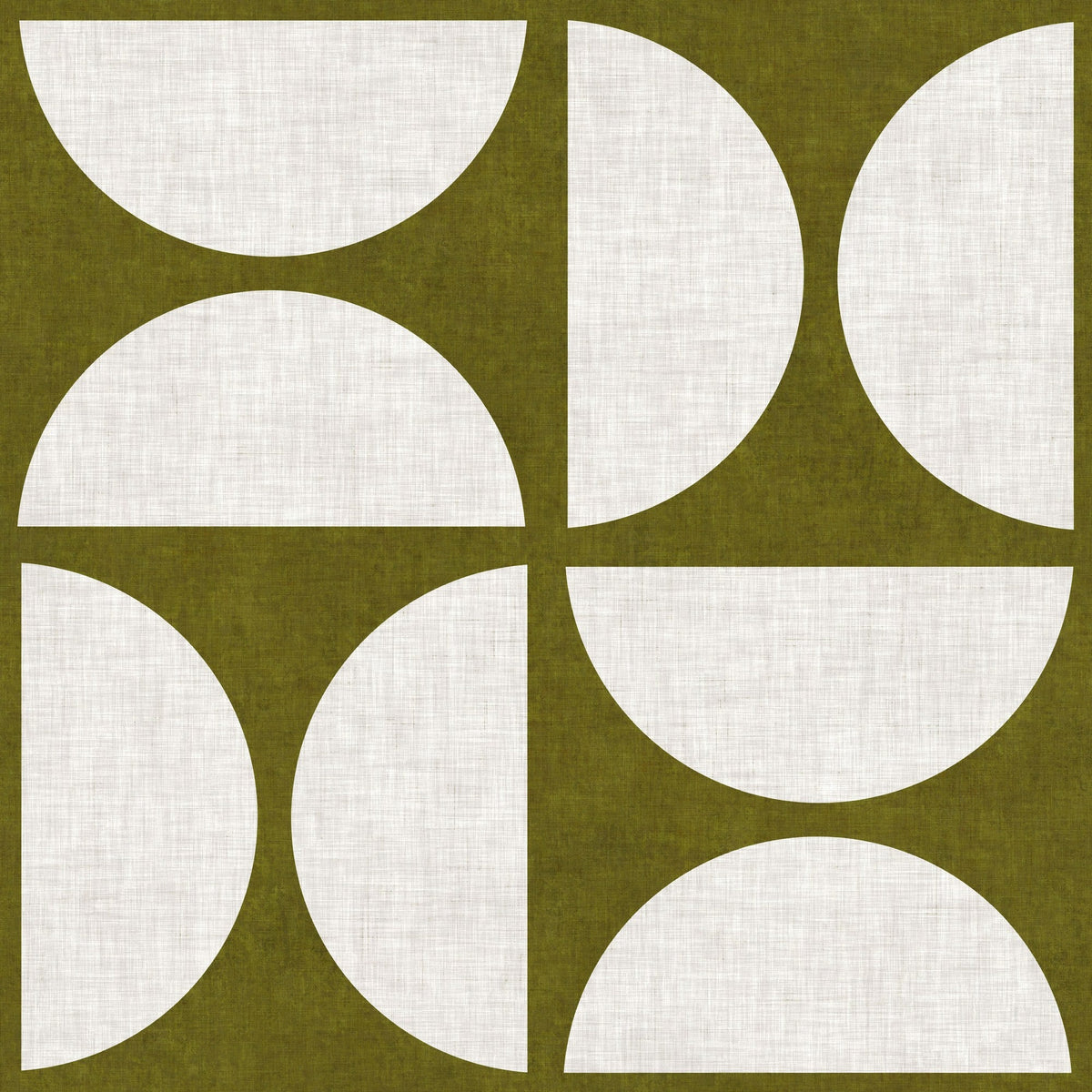 Mid Century Geometric in Olive Green by Sarah Thorpe, peel and stick wallpaper, mid-century Geometric by Sarah Thorpe