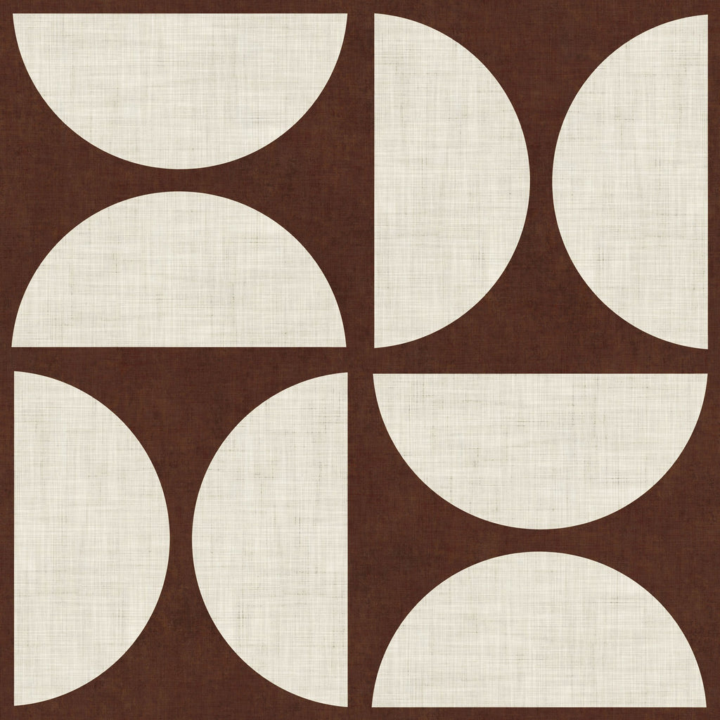 Mid Century Geometric in Warm Brown by Sarah Thorpe, peel and stick wallpaper, mid-century Geometric by Sarah Thorpe