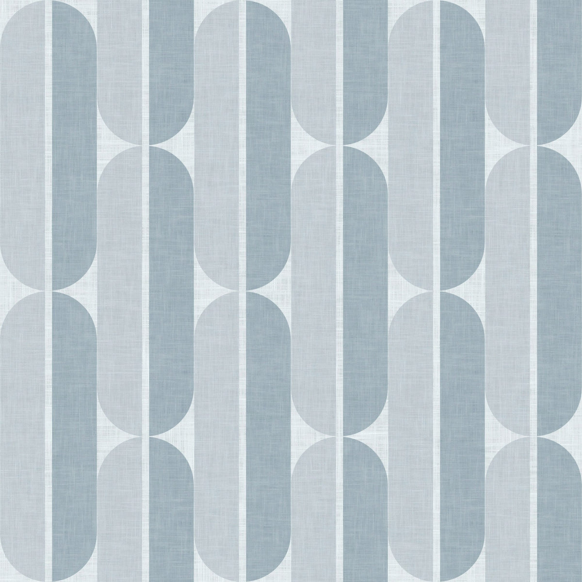 Mid Century Oval Stripe in Blue Grey by Sarah Thorpe, peel and stick wallpaper, mid-century Oval Stripe by Sarah Thorpe