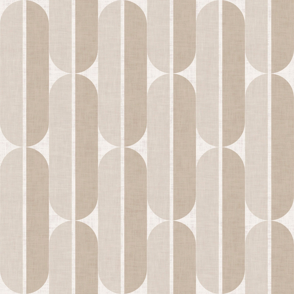 Mid Century Oval Stripe in Plaster Pink by Sarah Thorpe, peel and stick wallpaper, mid-century Oval Stripe by Sarah Thorpe