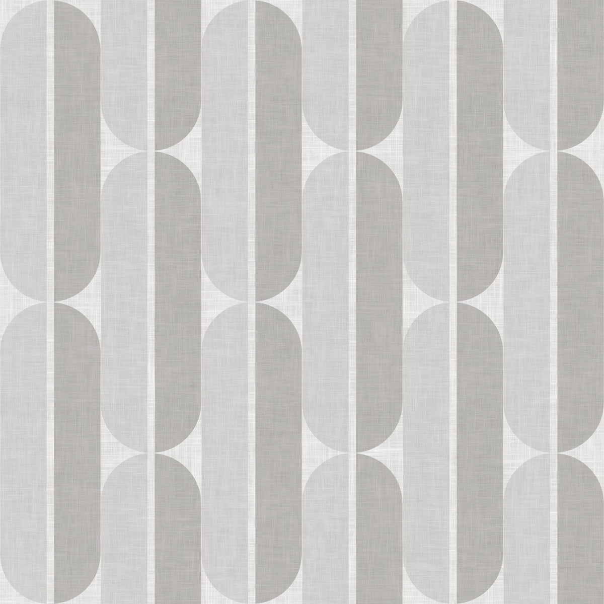Mid Century Oval Stripe in Soft Grey by Sarah Thorpe, peel and stick wallpaper, mid-century Oval Stripe by Sarah Thorpe