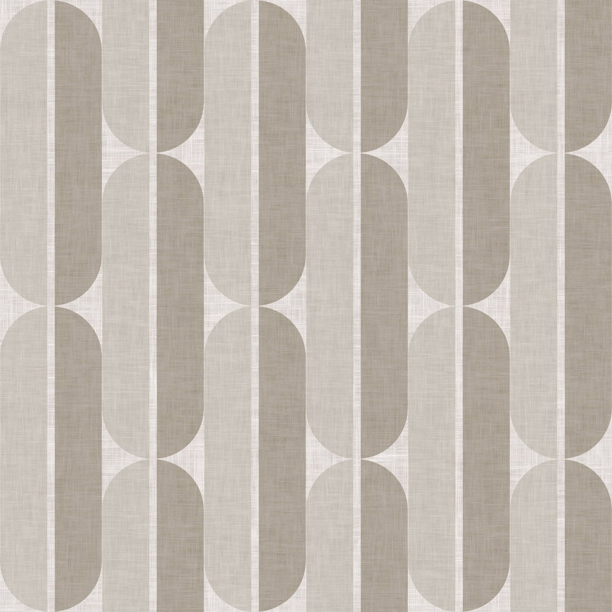 Mid Century Oval Stripe in Taupe by Sarah Thorpe, peel and stick wallpaper, mid-century Oval Stripe by Sarah Thorpe stacks