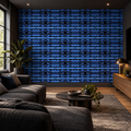 Midnight Circuit, peel and stick wallpaper styled on a feature wall