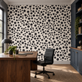 Midnight Dots, peel and stick wallpaper styled on a feature wall