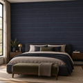Midnight Strie, peel and stick wallpaper styled on a feature wall
