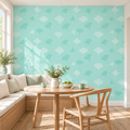 Mint Leaves, peel and stick wallpaper styled on a feature wall