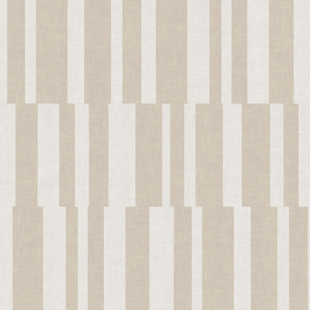 Modern Geometric Stripe in Warm Beige by Sarah Thorpe, peel and stick wallpaper