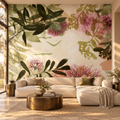 Golden Hour mural by Trudy Rice, peel and stick wallpaper mural styled on a feature wall