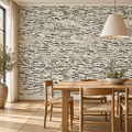 Natural Strata, peel and stick wallpaper styled on a feature wall