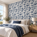 Nautical Sketch, peel and stick wallpaper styled on a feature wall