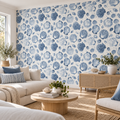 Ocean Keepsakes, peel and stick wallpaper styled on a feature wall