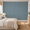 Ocean Lattice, peel and stick wallpaper styled on a feature wall