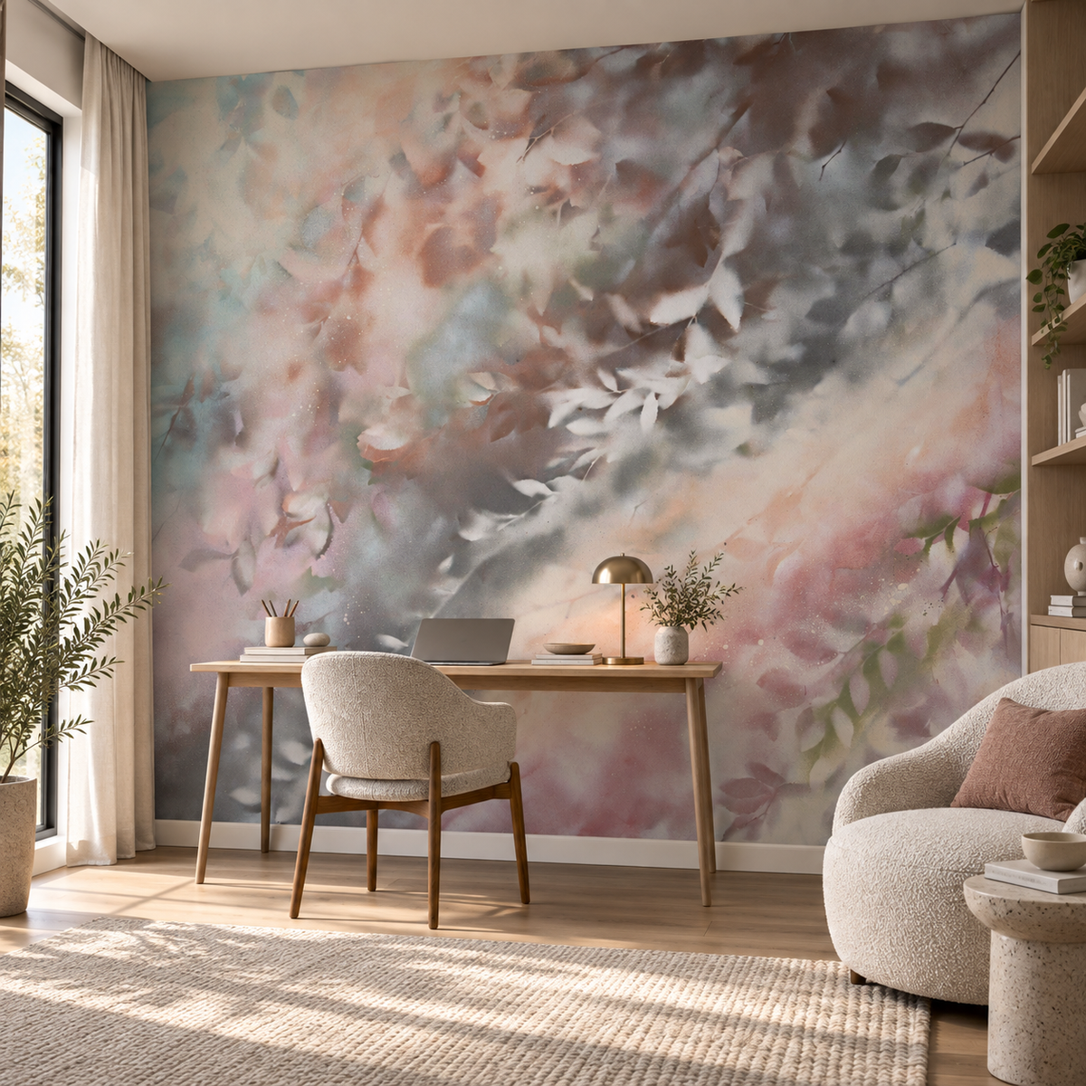 Open Heart Mural – Dusk by De-Anne Strange, wallpaper mural styled on a feature wall