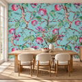 Orchard Bloom, peel and stick wallpaper styled on a feature wall