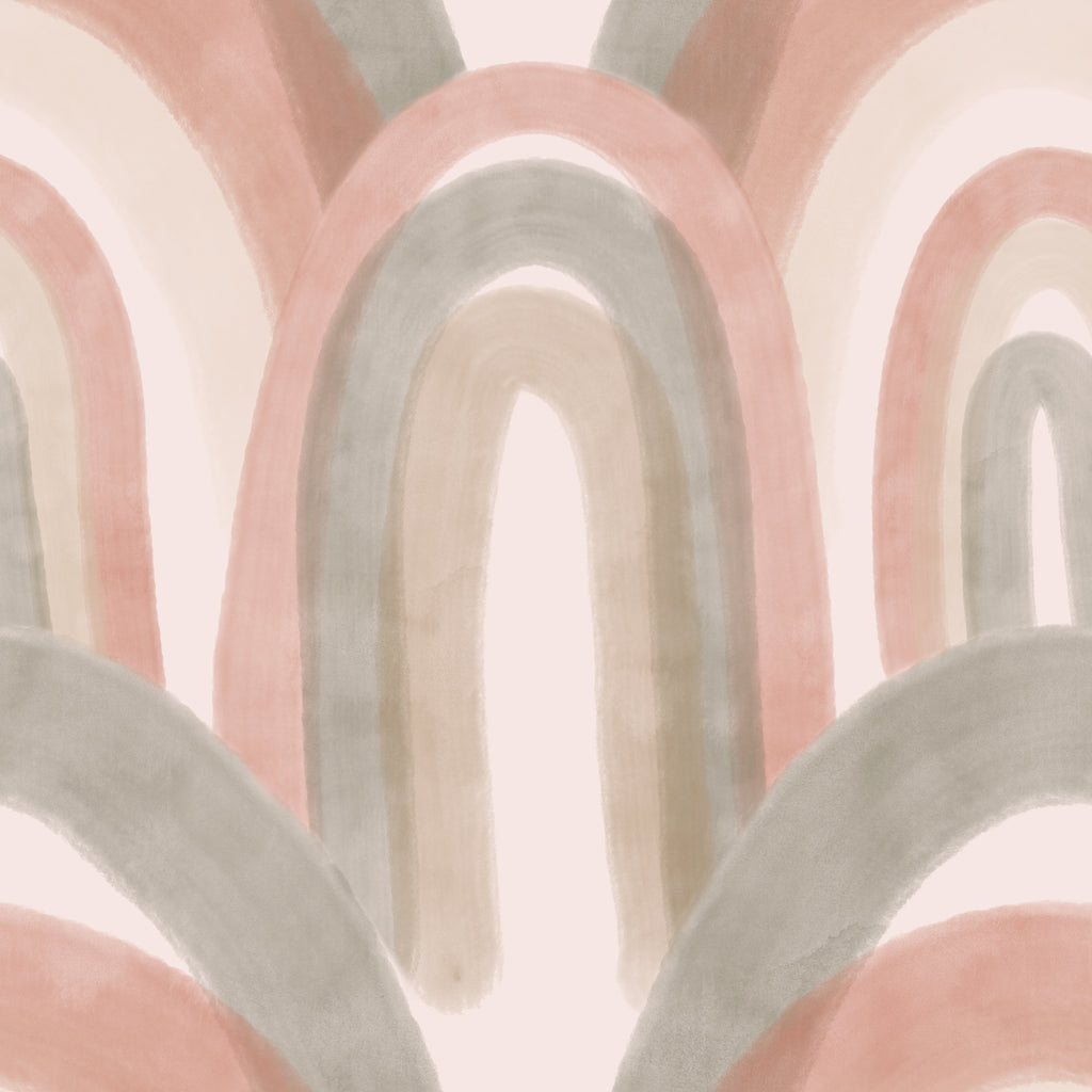 Oversized Rainbows in Boho Brown by Cat Bellini, peel and stick wallpaper